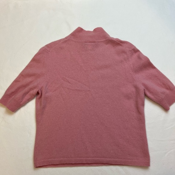 Ann Taylor Pink Cashmere Mock Neck Sweater (Shrunk to S/M) - Picture 3 of 3